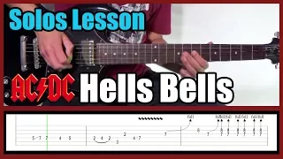 AC/DC HELLS BELLS SOLO LESSON WITH TABS | Normal & slow speed