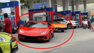 3 Lamborghini’s At Petrol Pump | Reactions | Hyderabad India | 2022