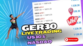 GER30 LIVE TRADING AND US30 AND NASDAQ UPDATE
