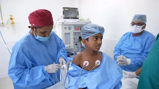Small Boy going to Anesthesia with Fear