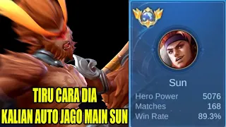 Belajar dari top global sun 89% winrate 38 kill assist bikin kalian auto jago main sun revamp