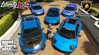 GTA 5 - Stealing Luxury Liberty Walk Lamborghini Cars with Michael | (GTA V Real Life Cars #51)