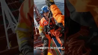 A crewman gets extracted by the Coast Guard! | Deadliest Catch | Discovery #shorts