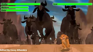 The Lion King (1994) Wildebeest Stampede with healthbars (1K Subscribers Special)