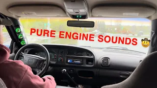 Second Gen Cummins 5 Speed NV4500 pure engine sounds ride along.