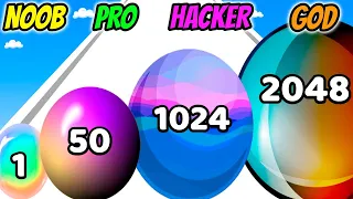 Crazy Ball 2048 - NOOB vs PRO vs HACKER vs GOD