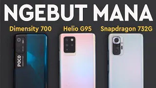 AYO KITA ADU !!! Dimensity 700 vs Helio G95 vs Snapdragon 732G