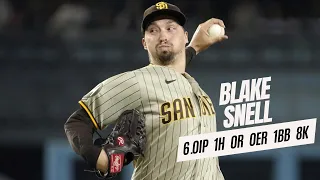 Blake Snell Pitching Padres vs Dodgers | 9/13/23 | MLB Highlights