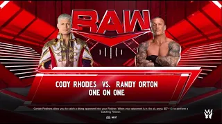 Cody Rhodes vs Randy Orton (FULL MATCH) (2K24)
