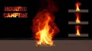 Houdini Campfire || Houdini Pyro FX || Realistic Fire in Houdini  ||