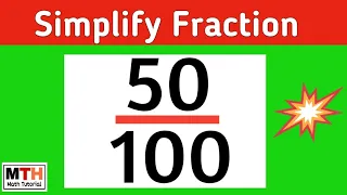 How to simplify the fraction 50/100 | 50/100 Simplified