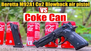 Beretta M92A1 CO2 Blowback Air Gun: Coke Can Shooting Test and Review