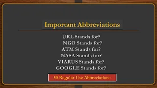 50 Important Abbreviations | Very Common Abbreviations For All Competitive Exams | sarimmcqsacademy