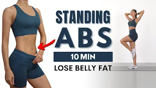 10 MIN STANDING ABS WORKOUT TO LOSE BELLY FAT - No Jumping, No Squats, No Lunges