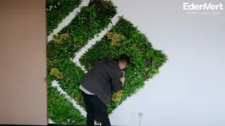 Easy, fast, simple installation of artificial vertical plants/atificial green Wall by EdenVert