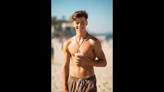💜 Sunshine & Friendship 🏳️‍🌈 45 Beautiful Boys enjoying their Frappuccinos 🧋 in LA! 😎 (AI)