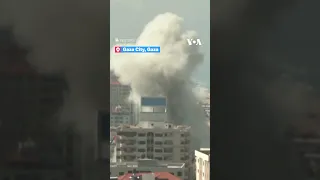 Explosions Seen in Gaza After Surprise Attack on Israel #shorts  | VOA News