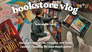 late night *cozy* bookstore vlog🧸🌙📖 book shopping at barnes and noble/target + a big book haul !