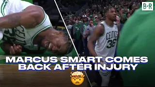 Marcus Smart Returns To The Floor After Scary Ankle Injury vs. Heat