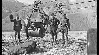 Saline Valley Salt Tram (Inyo Mountains) - Riding the cable by aerial flight (east to west)