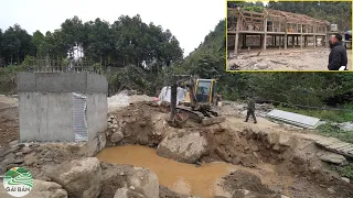 Cầu Nà Hát ( T 48 ) | Xong Mố 2 bắt đầu đào móng tường cánh hạ lưu - Dân bản bán cho A Tú nhà sàn cổ