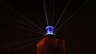 Lighthouse - (Svjetionik) - light installation on Festival of Lights Zagreb