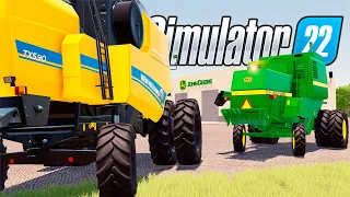 PRIMEIRAS COLHEITADEIRAS DA FAZENDA PONTE FUNDA - FARMING SIMULATOR 22 - EP 11