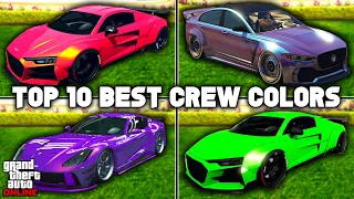 The Top 10 Best Crew Colors In GTA 5 Online 2023! (Modded Crew Colors, Bright Colors & More!)