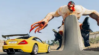 Escape From The CLAWED HORROR (SCP-2863) | CARS vs THE CLAWED HORROR | Beamng Drive #227