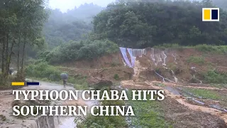Typhoon Chaba cuts power and disrupts transport as storm makes landfall in southern China