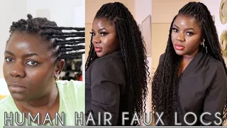 Lockbraids Human Hair Boho Faux Locs Install On short Hair | Very Easy Method | Dilias Empire