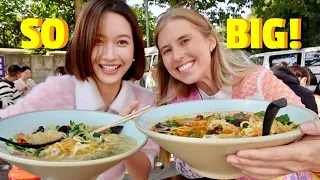 World's BIGGEST bowl of noodles?? And served in a carpark??