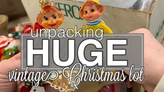 unpacking a HUGE vintage Christmas lot