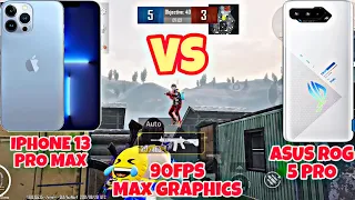 Iphone 13 Pro Max VS Asus Rog 5 Pubg Comparison Max Graphics Bullet Connecting Which is Better?