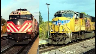 Railfanning in La Fox, Illinois:  Union Pacific and Metra