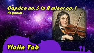 Caprice no 5 in a minor Paganini op 1 Violin Tab Tutorial