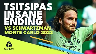 INSANE Stefanos Tsitsipas Dive And Match Point vs Diego Schwartzman | Monte Carlo 2022