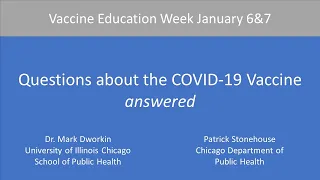 COVID-19 Vaccine Education Week: Session 1 – Vaccine Q&A