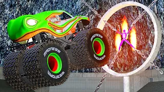 BEST of MONSTER TRUCK Stunts, Jumps,  Crushing Cars, Fails - Monster Jam BeamNG.drive