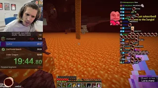 xQc drops all of his ender pearls in lava (with chat)