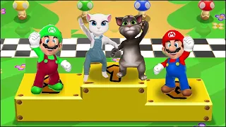 Mario Party 9 MiniGames Angela Vs Mario Vs Tom Vs Green Mario (Master Difficulty)