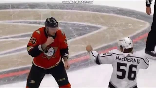 Драка в матче НХЛ Kings vs  Ducks / Nicolas Deslauriers And Kurtis MacDermid - Dec. 12, 2019