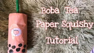 How To Make A Boba Tea Paper Squishy!! (Easiest way)