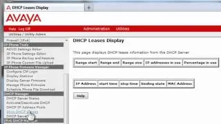 How to setup the Avaya Communication Manager Utility Server IPv4 DHCP Server