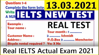 IELTS Listening Actual Test 2021 with Answers | 13.03.2021