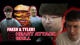 T1 Faker and Tyler1 Visit the Heart Attack Grill | Caedrel Reacts