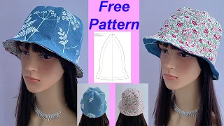 💖 Beautiful Summer Bucket hat sewing tutorial | Fabric Cloche Hat | Reversible Bucket Hat | Sun hat