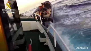 Spanish Police Chase Drug Dealers In Speedboat As They Chuck Cannabis