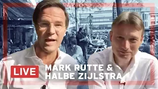 Mark Rutte en Halbe Zijlstra beantwoorden LIVE vragen op de Grote Markt in Den Haag.