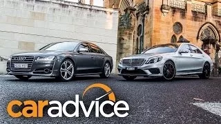 Mercedes Benz S63 AMG v Audi S8: Drag Race